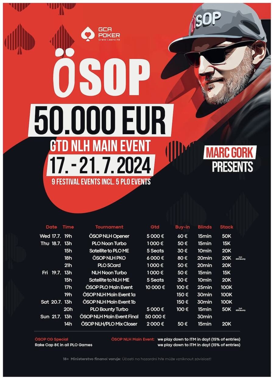 Program turnajů Ominösen Series of Poker v Grand Casinu Aš