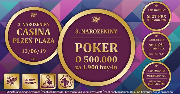 Plzeňské RS Casino Plaza slaví narozeniny turnajem o 500 000 Kč