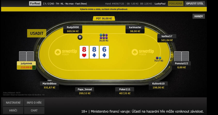 SYNOT TIP poker vylepšil herní design