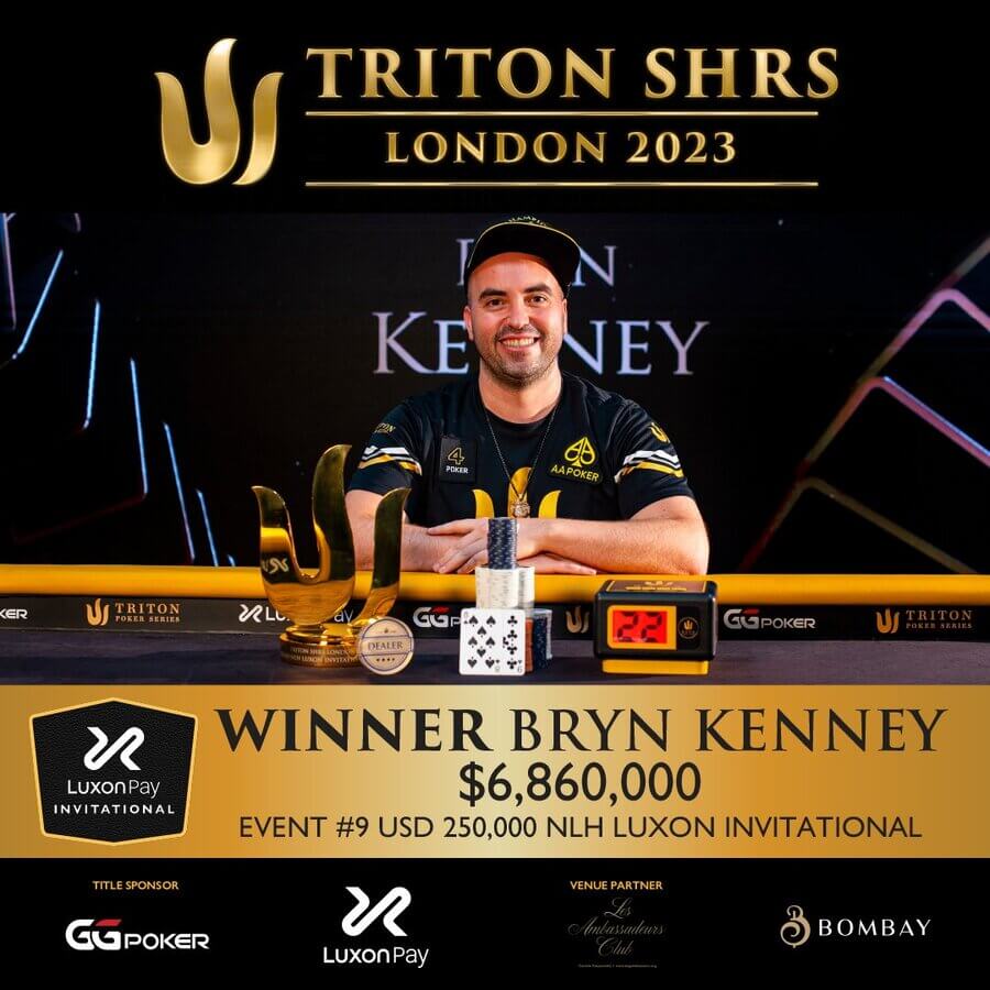 Bryn Kenney bere za vítězí v Triton Poker Luxon Invitational eventu $6,9M