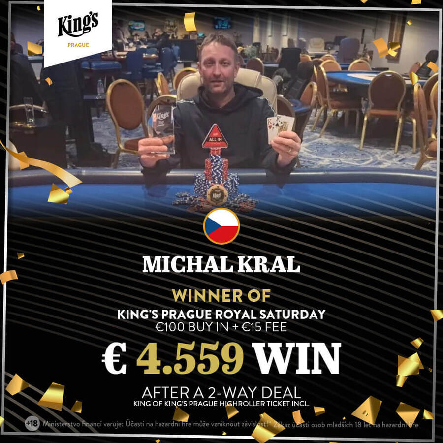 Michal Král vítězem King’s Prague Royal Saturday