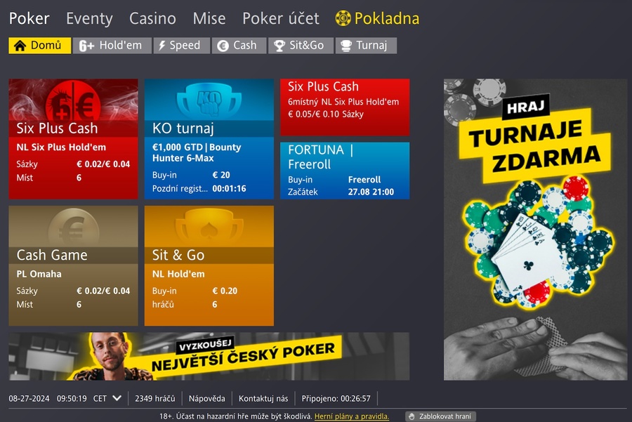 Fortuna Poker Lobby