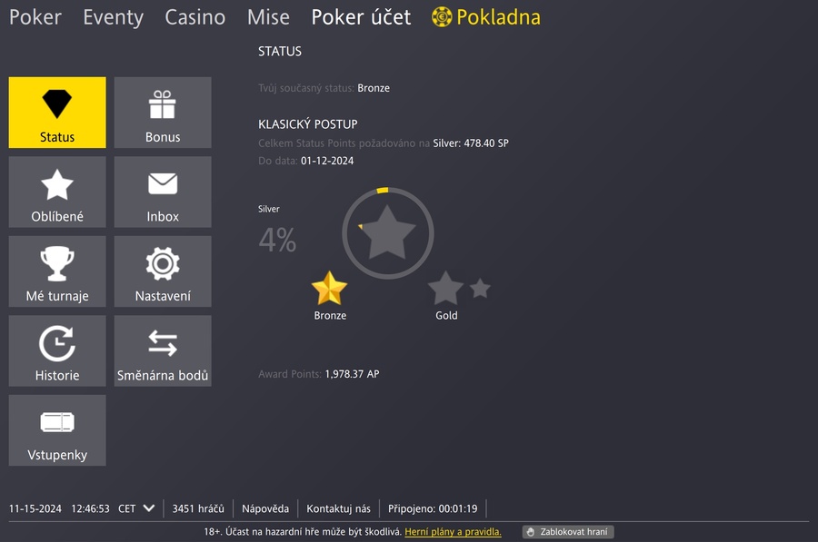 Fortuna Poker – Poker status