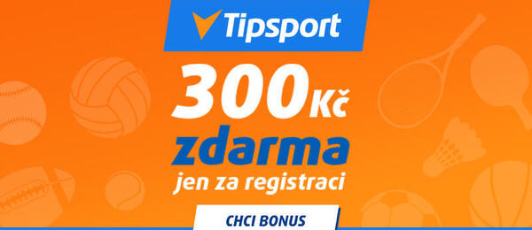 U Tipsportu čeká nové hráče bonus 300 Kč za dokončení registrace