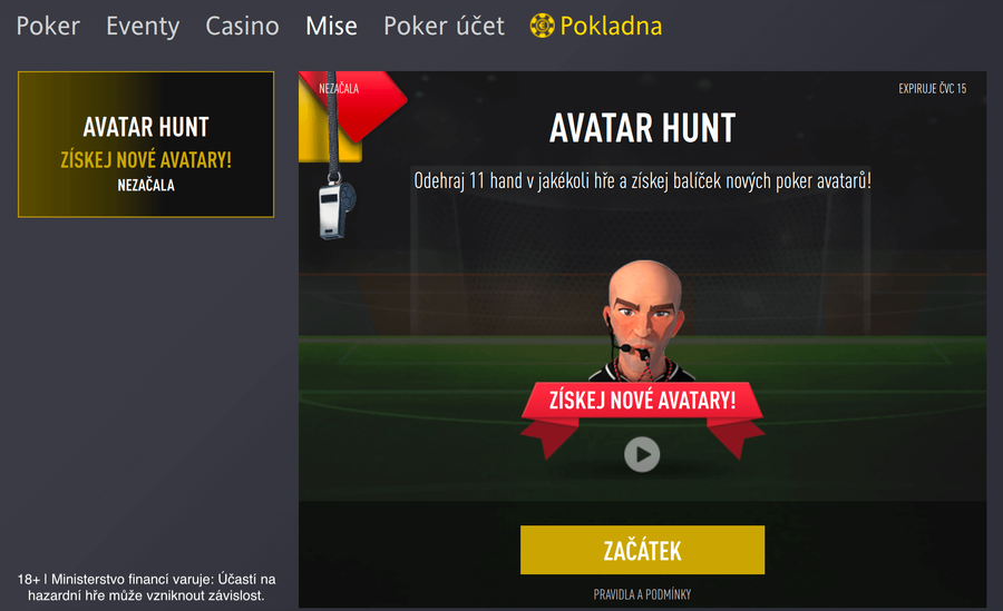 Avatar Hunt na herně Fortuna Poker