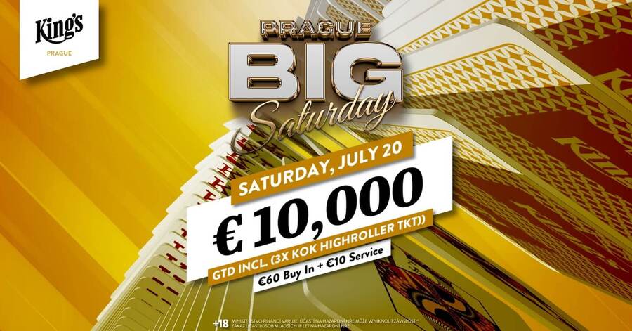 King’s Prague Big Saturday dnes garantuje €10.000