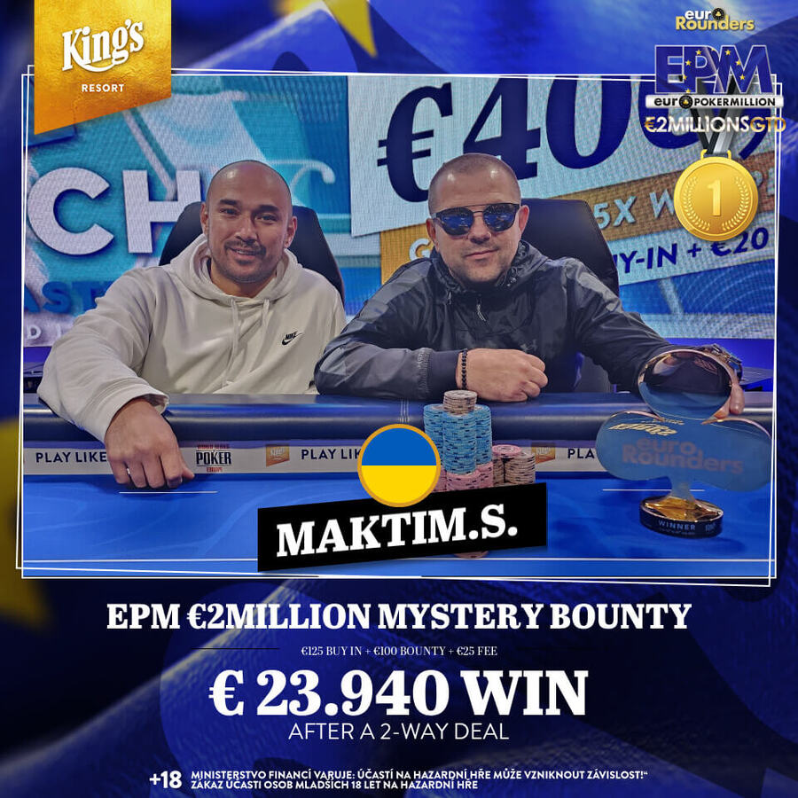 Vítězové EMP Mystery Bounty turnaje v King’s Casinu Rozvadov