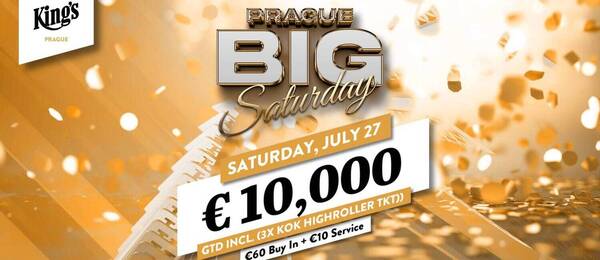 King’s Prague Big Saturday dnes od 16 hodin garantuje €10.000