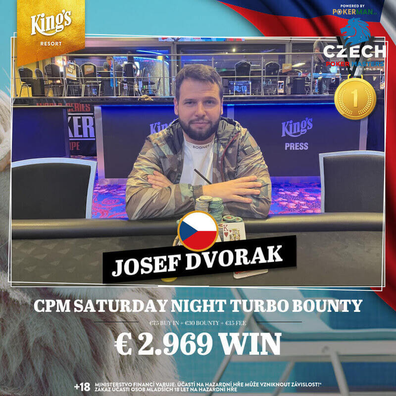 Josef Dvořák vítězí v CPM Saturday Night Turbo Bounty