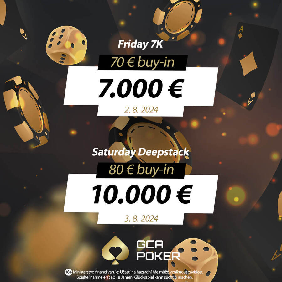 Klasický týden v Grand Casinu Aš zakončí Saturday Deepstack s garancí €10.000