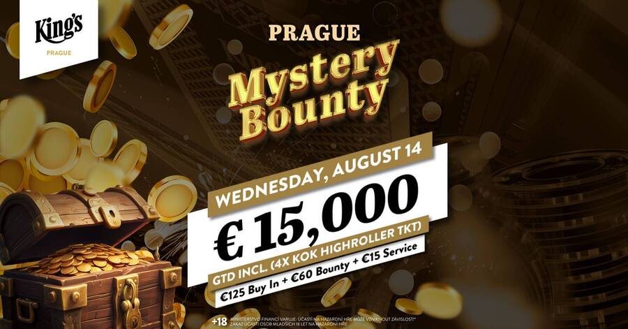 V King’s Praha si ve středu zahrajete Mystery Bounty event s garancí €15.000