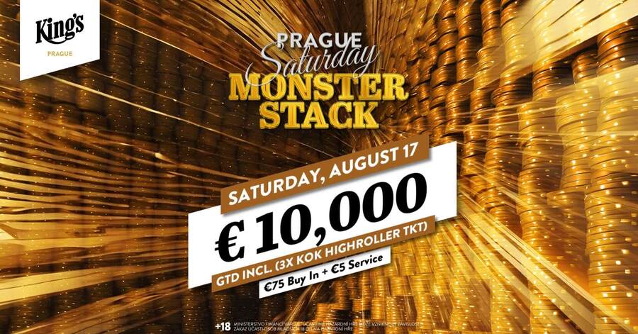 V sobotu se hraje King&#039;s Prague Saturday Monsterstack nejméně o €10.000