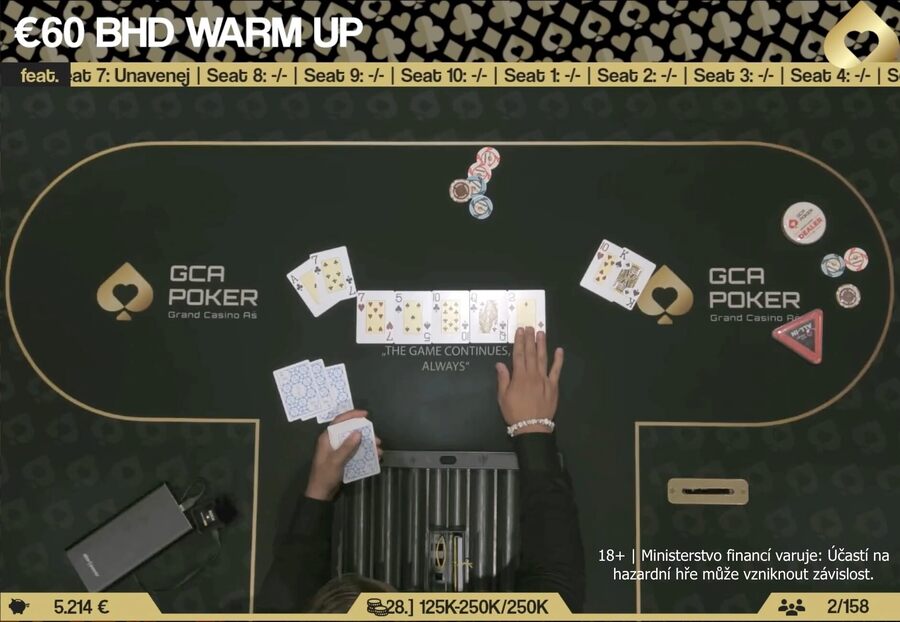 Poslední handa BHD Warm Up eventu v Grand Casinu Aš