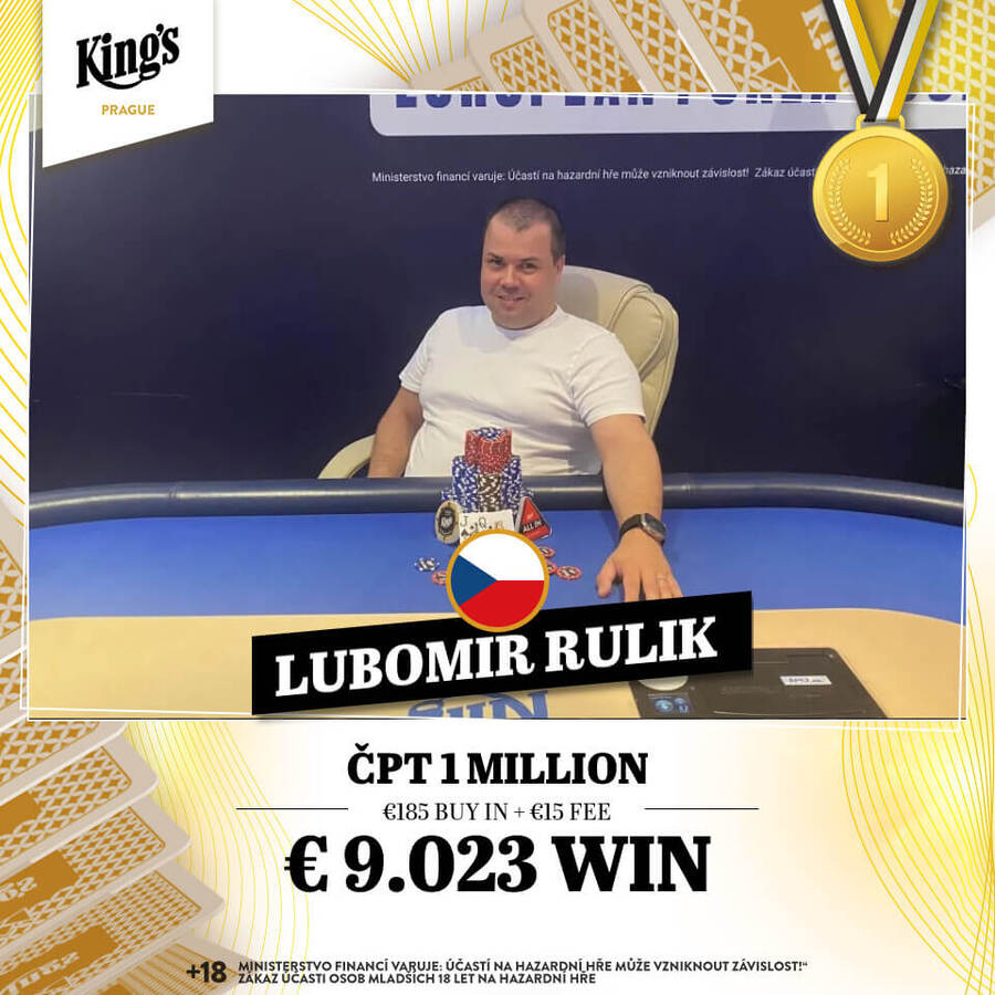 Lubomír Rulík šampionem srpnového ČPT eventu v King’s Prague