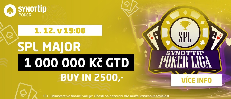 Synot Tip Poker Liga 2024 na online herně Synot Tip