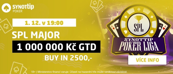 Synot Tip Poker Liga 2024 na online herně Synot Tip