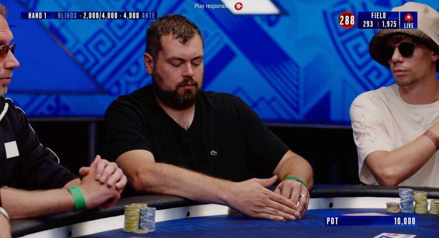 Ondřej Goetz na TV stole Day 3 EPT Barcelona Main Eventu