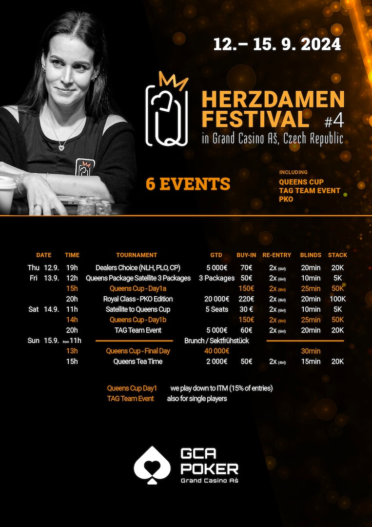 Herzdamen festival v GCA – program turnajů