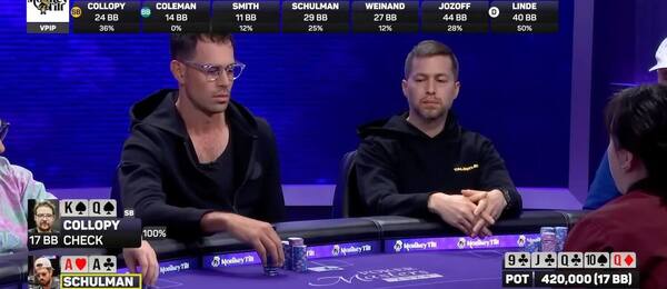 Nick Schulman vytáhl na Poker Masters úspěšný bluff s A-A