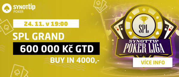 Synot Tip Poker Liga 2024 na online herně Synot Tip