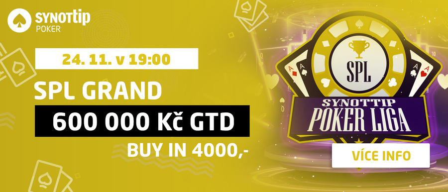 Synot Tip Poker Liga 2024 na online herně Synot Tip