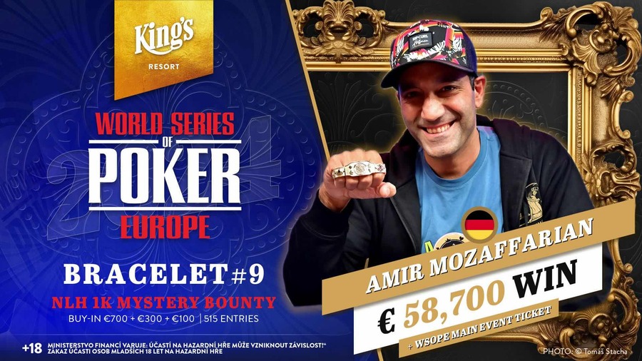 Německý vítěz WSOPE NLH 1K Mystery Bounty v King’s Rozvadov