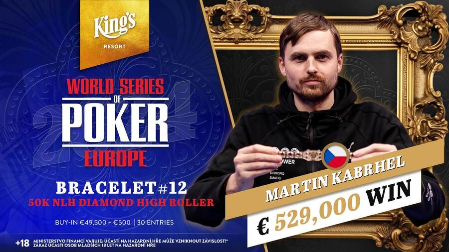 Martin Kabrhel vítězem WSOPE Diamond High Rolleru