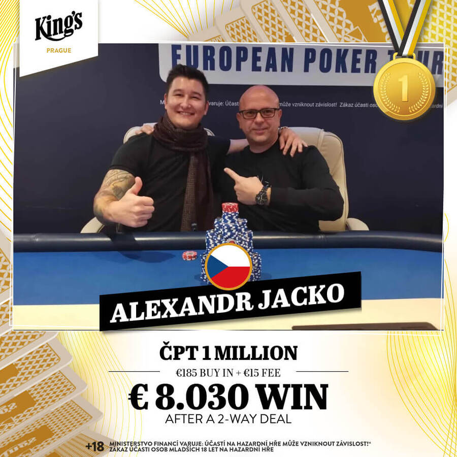 Alexandr Jacko vyhrál říjnové vydání ČPT v King’s Casinu Praha