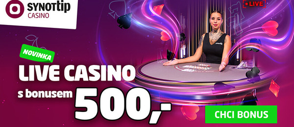 Bonus na LIVE casino u SYNOT TIP