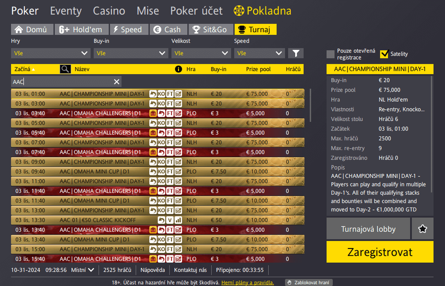 Annual All-in Cup lobby na Fortuna Pokeru