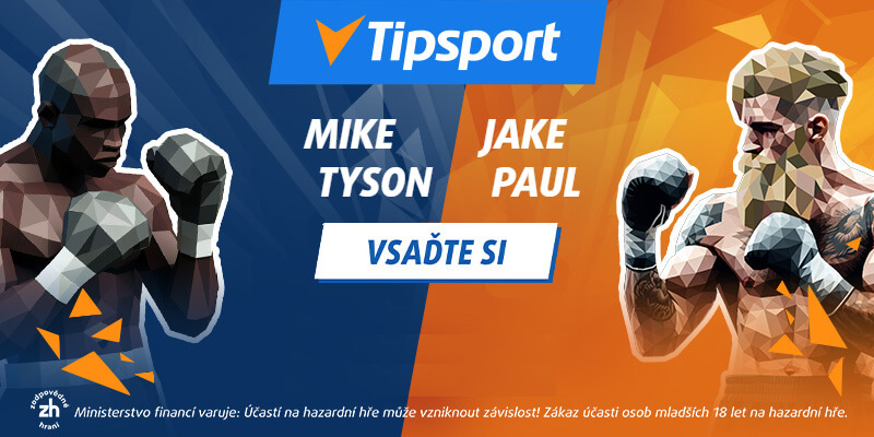 Vsaďte si na box Tyson vs Paul s bonusem za registraci u Tipsportu