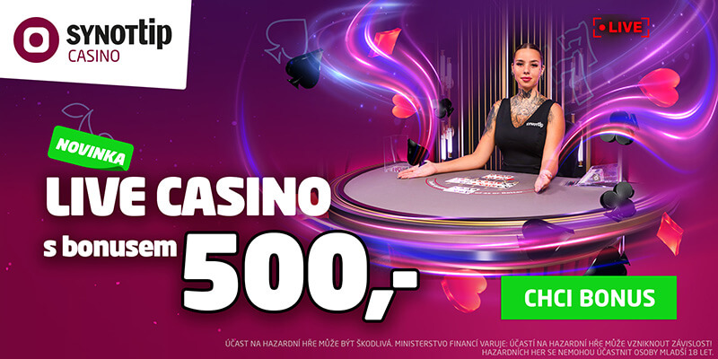 Online herna SynotTip rozjela nově i live casino