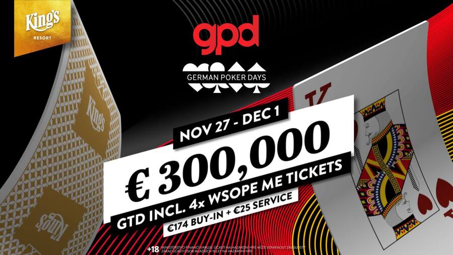 German Poker Days v King’s Casino Rozvadov garantuje €300.000 prize pool