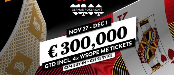 German Poker Days v King’s Casino Rozvadov garantuje €300.000 prize pool