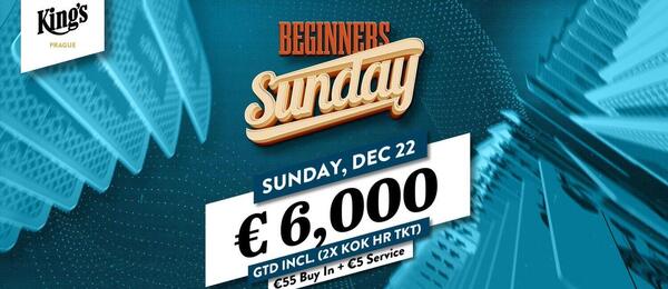 Nedělní Beginner’s garantuje prize pool €6.000