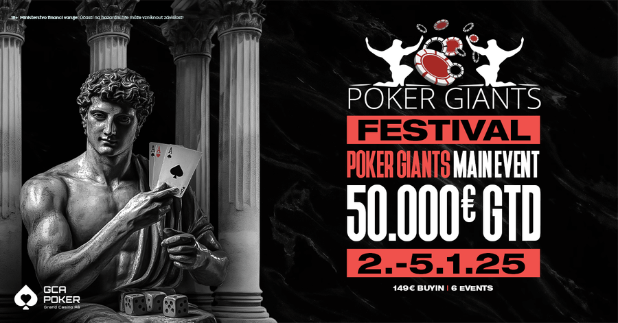 Poker Giants Main Event garantuje prize pool minimálně €50.000