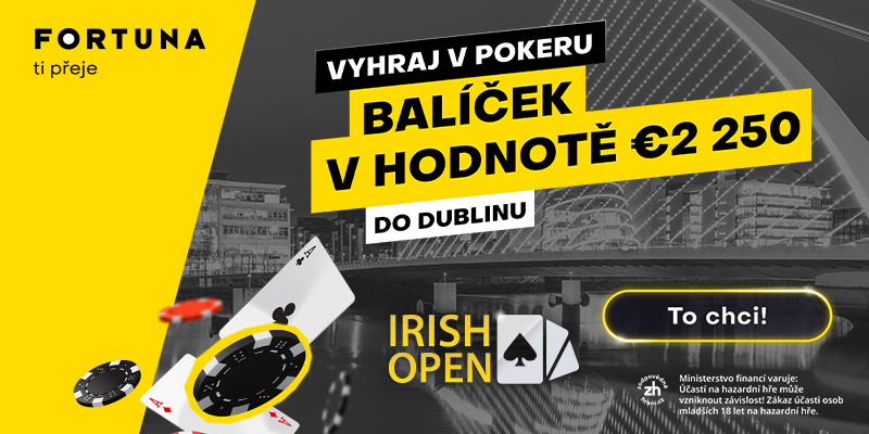 Na Fortuna Pokeru se můžete kvalifikovat na Irish Poker Open 2025