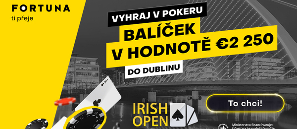 Na Fortuna Pokeru se můžete kvalifikovat na Irish Poker Open 2025