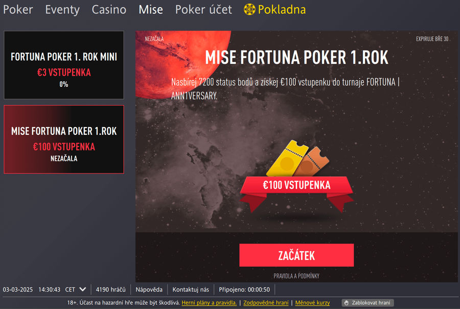 Fortuna Poker mise