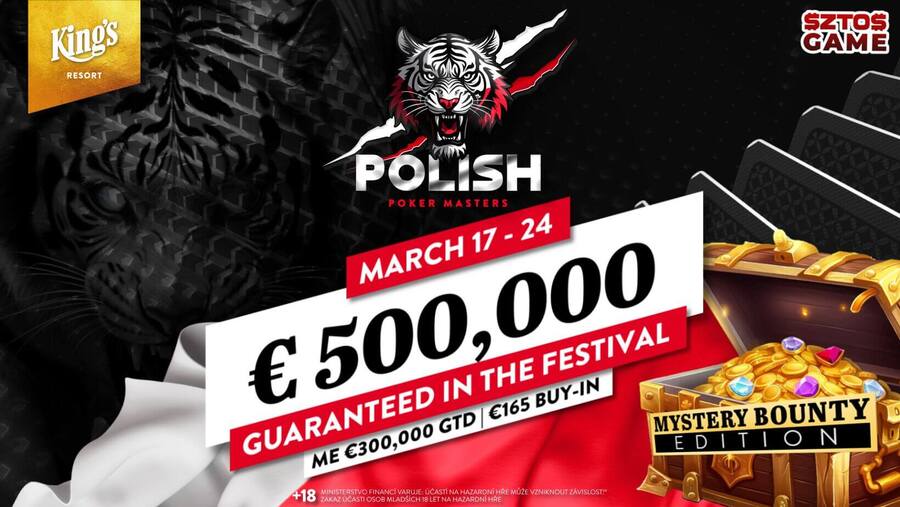 Celková festivalová garance Polish Poker Masters činí €500.000